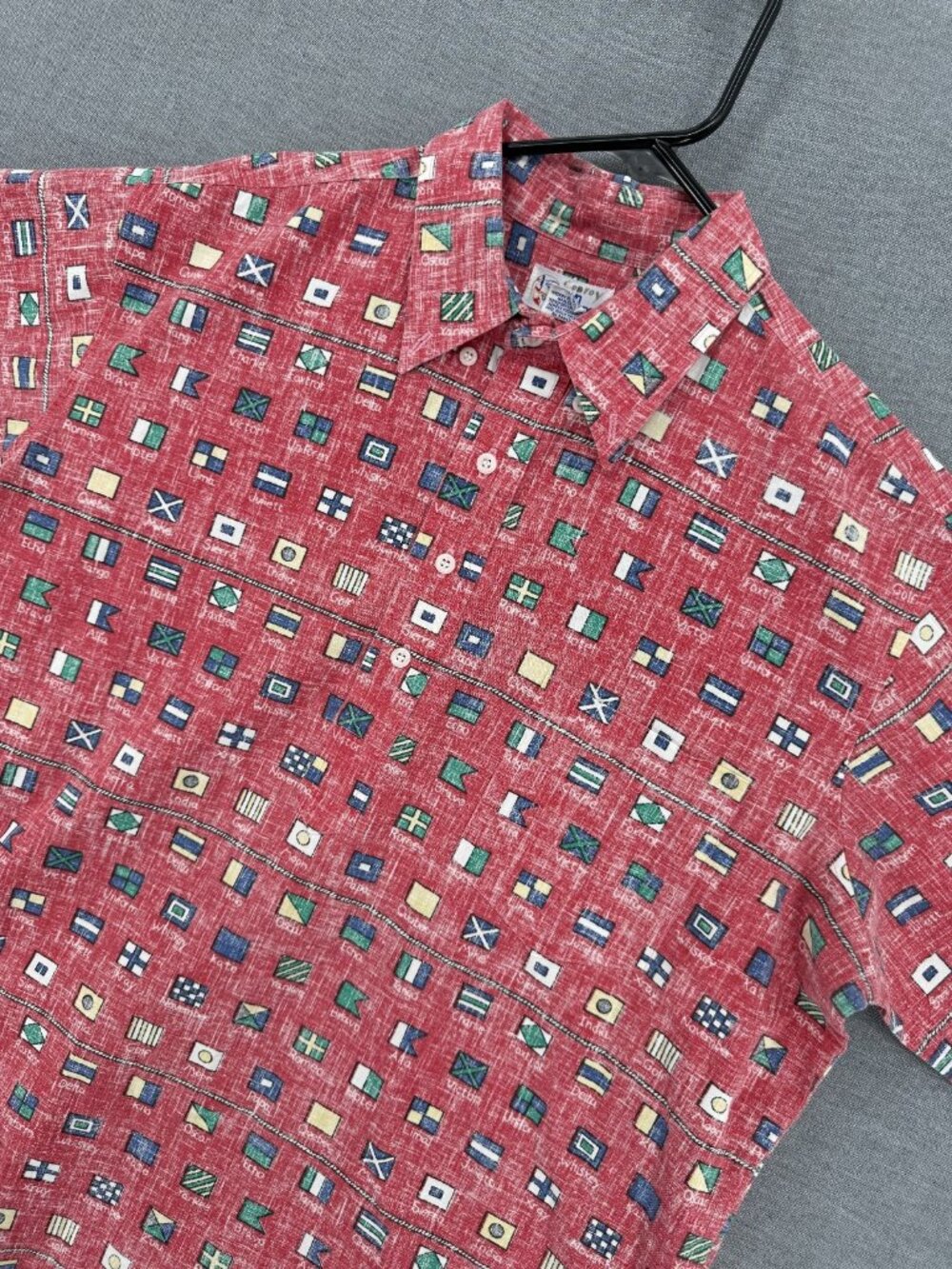 Reyn Spooner Flag Shirt Men XL Camp Hawaiian Pullover